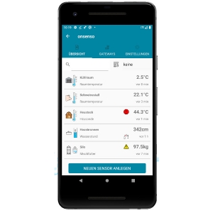 Sensorübersicht App onsenso