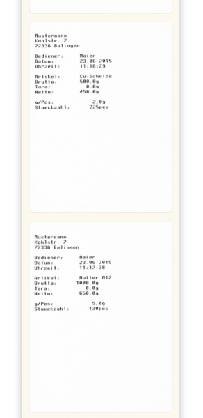 Etikettendrucker zum Ausdruck von Wägewerten auf Thermoetiketten, ASCII fähig